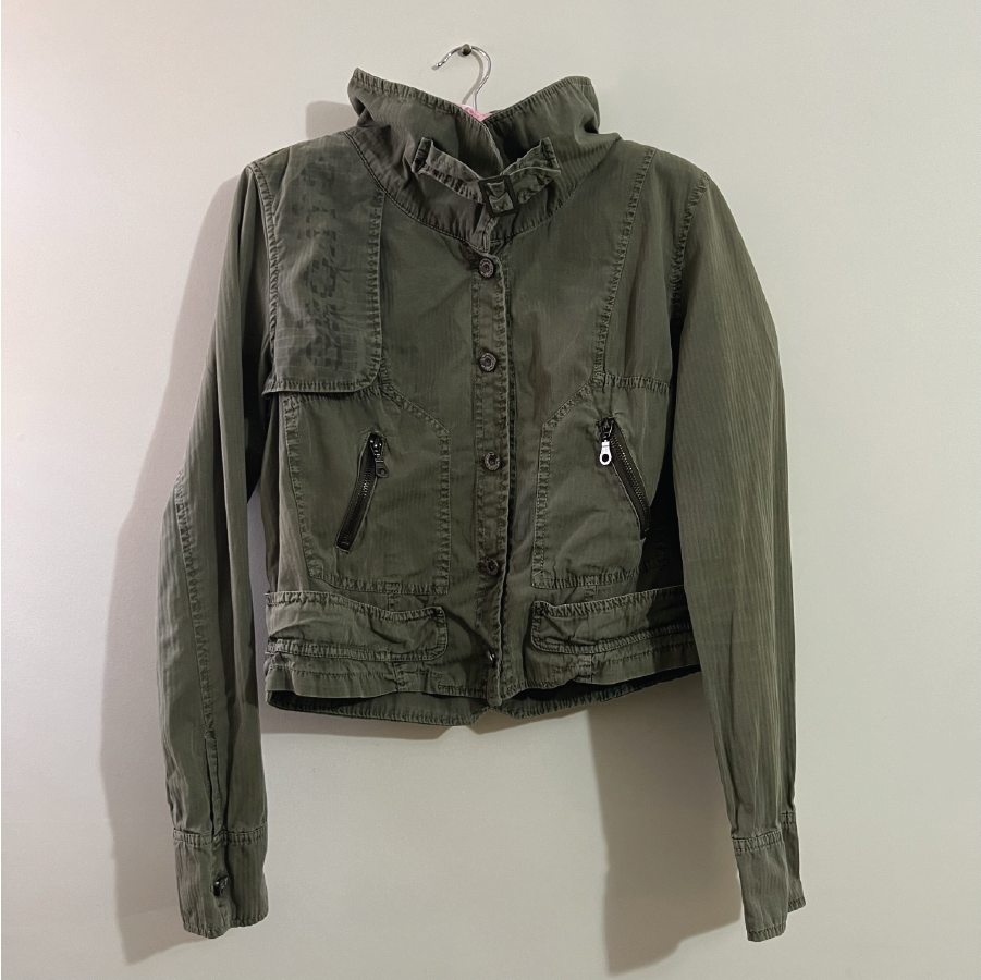 Block Logo Khaki Utilitarian Jacket