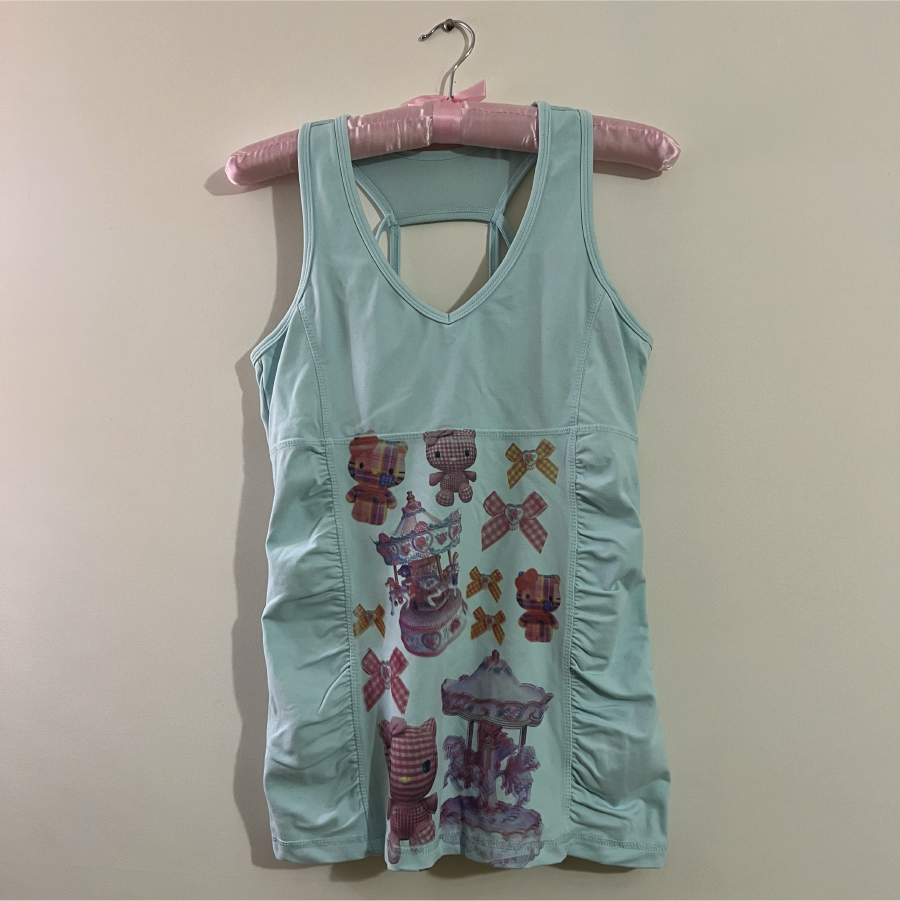 Gingham HK Girly Ruched Tank