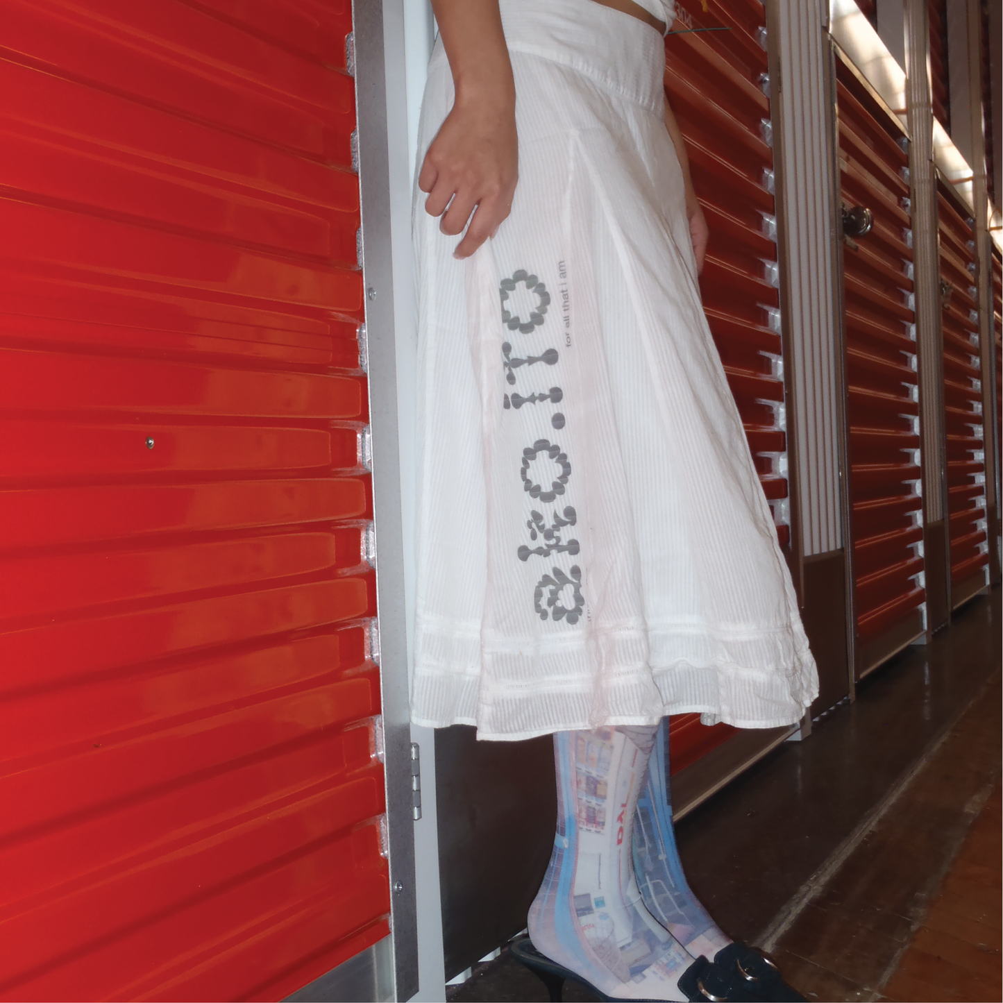 Logo White Midi Skirt