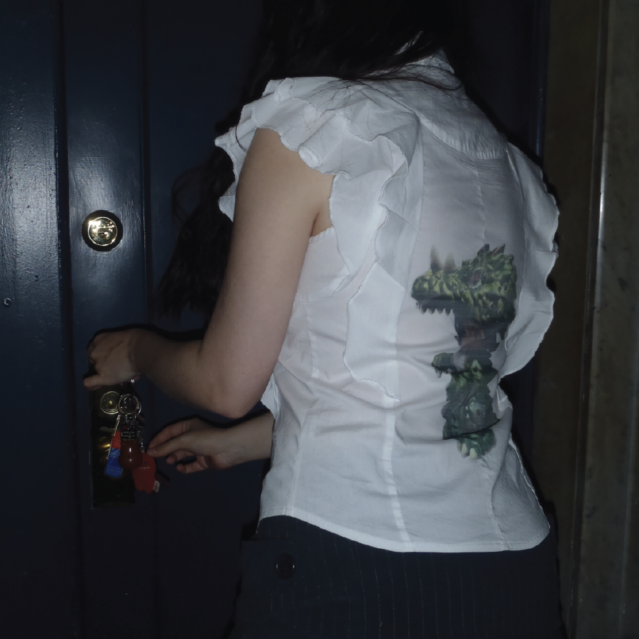 Kanti Coded Ruffle Button-Up