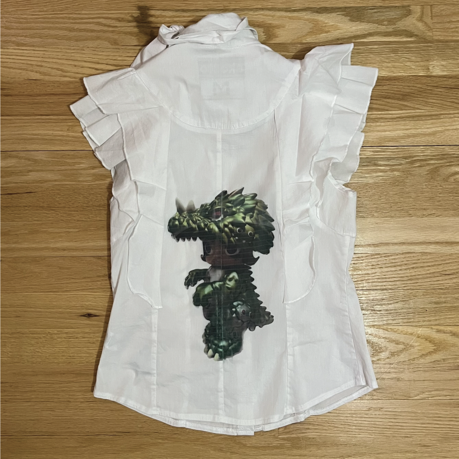 Kanti Coded Ruffle Button-Up