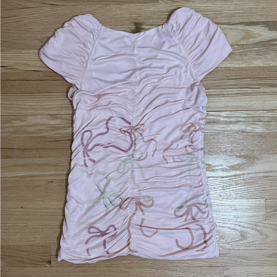 Orchids & Bows Ruched Short Sleeve