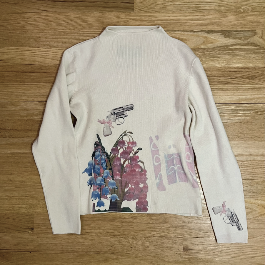 A Girl is a Gun Ribbed Long Sleeve Sweater