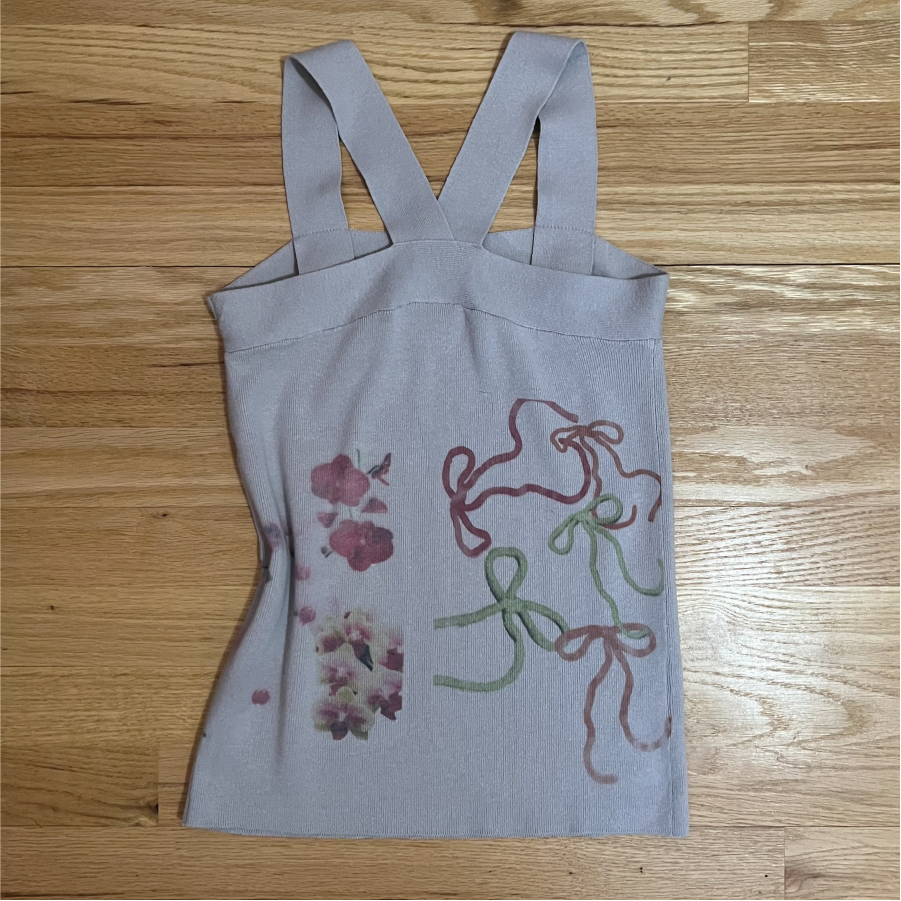 Orchids & Bows Strappy Sweater Top