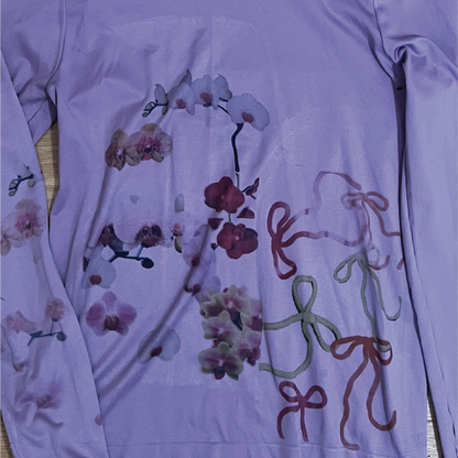 Orchids & Bows Hooded Long Sleeve