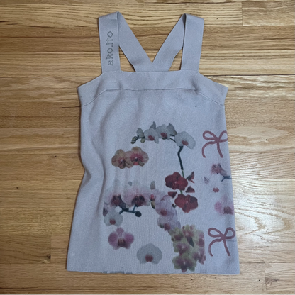 Orchids & Bows Strappy Sweater Top